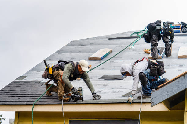Professional Gutter Installation technician working in Boling, TX